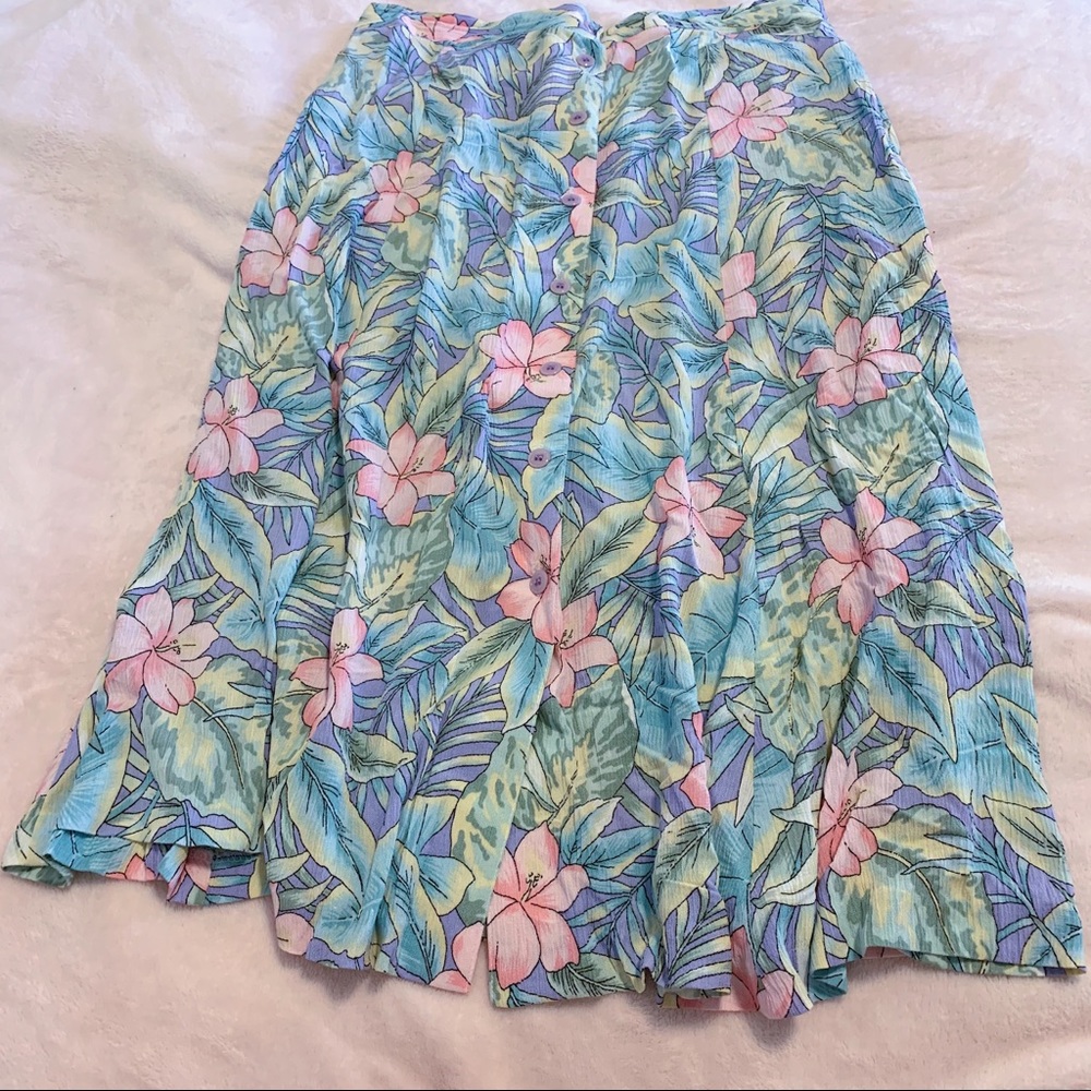 Vintage pastel tropical skirt